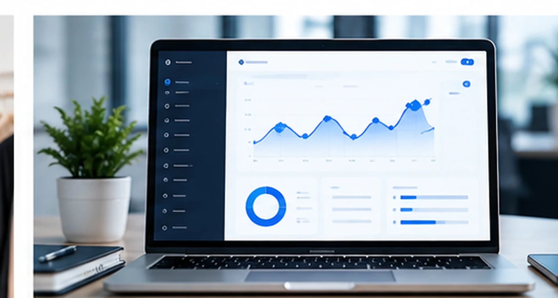 Web application dashboard displayed on a laptop